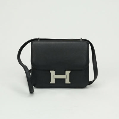 エルメス HERMES コンスタンス3 ミニ18 コンスタンス 3 ミニ 18 バッグ ショルダーバッグ スイフト ノワール Noir ブラック Black 黒 シルバー金具 ヴォースイフト