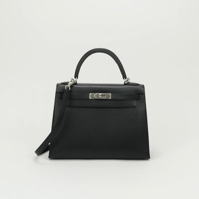エルメス HERMES ケリー28 ケリー 28 バッグ トートバッグ ショルダーバッグ エプソン ノワール noir ブラック black 黒 シルバー金具 ケリー28　ヴォーエプソン　ブラック