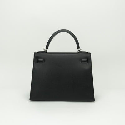 エルメス HERMES ケリー28 ケリー 28 バッグ トートバッグ ショルダーバッグ エプソン ノワール noir ブラック black 黒 シルバー金具 ケリー28　ヴォーエプソン　ブラック