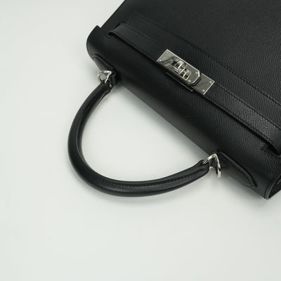 エルメス HERMES ケリー28 ケリー 28 バッグ トートバッグ ショルダーバッグ エプソン ノワール noir ブラック black 黒 シルバー金具 ケリー28　ヴォーエプソン　ブラック