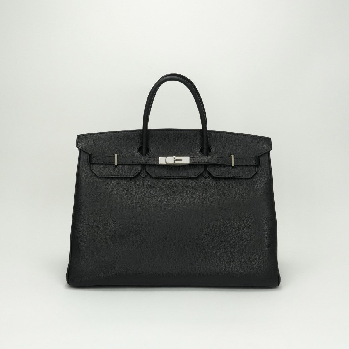 HERMES HERMES Birkin 40 Birkin 40 Bag Tote Bag Epson Noir Noir Black Black Silver Hardware Birkin Epson tote bag