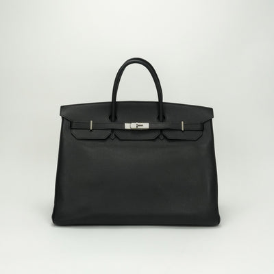 HERMES HERMES Birkin 40 Birkin 40 Bag Tote Bag Epson Noir Noir Black Black Silver Hardware Birkin Epson tote bag