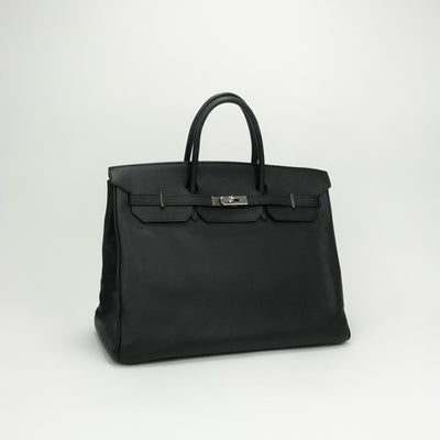 HERMES HERMES Birkin 40 Birkin 40 Bag Tote Bag Epson Noir Noir Black Black Silver Hardware Birkin Epson tote bag