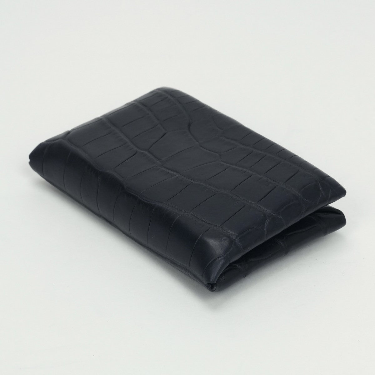 エルメス HERMES カルヴィ 財布 コインケース 小銭入れ アリゲーター クロコダイル ブルーマリン Bluemarine ネイビー Navy 紺 シルバー金具 名刺入れ