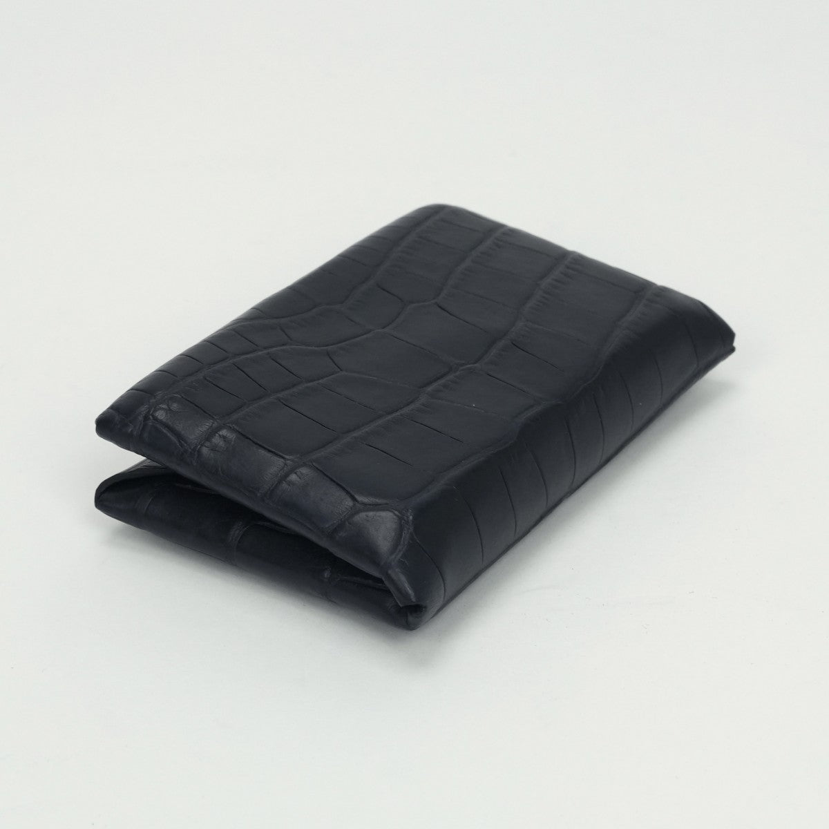 エルメス HERMES カルヴィ 財布 コインケース 小銭入れ アリゲーター クロコダイル ブルーマリン Bluemarine ネイビー Navy 紺 シルバー金具 名刺入れ