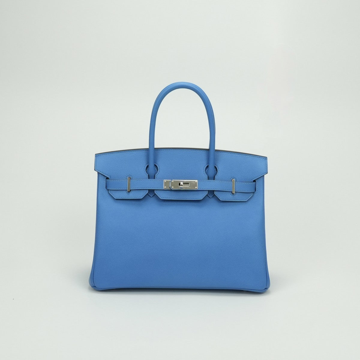 HERMES HERMES Birkin 30 Birkin 30 Bag Tote Bag Epson Blue Paradise Blue Paradise Blue Blue Silver Fittings Vaugh Epson