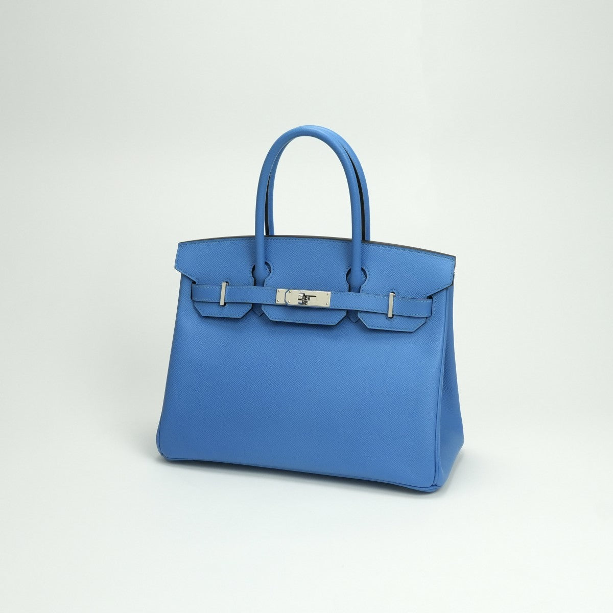 HERMES HERMES Birkin 30 Birkin 30 Bag Tote Bag Epson Blue Paradise Blue Paradise Blue Blue Silver Fittings Vaugh Epson