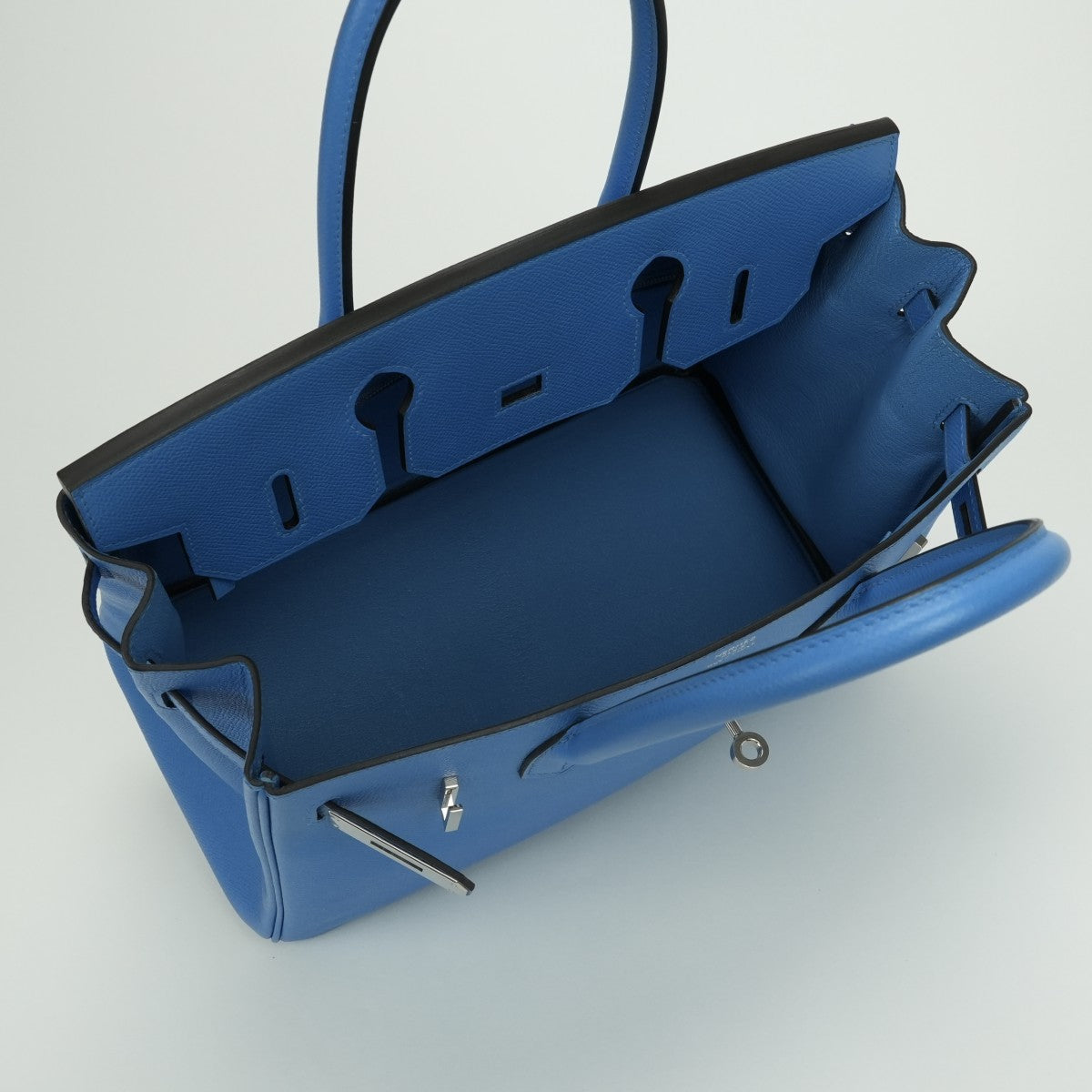 HERMES HERMES Birkin 30 Birkin 30 Bag Tote Bag Epson Blue Paradise Blue Paradise Blue Blue Silver Fittings Vaugh Epson