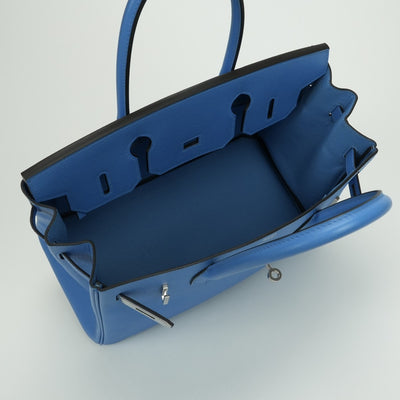 HERMES HERMES Birkin 30 Birkin 30 Bag Tote Bag Epson Blue Paradise Blue Paradise Blue Blue Silver Fittings Vaugh Epson