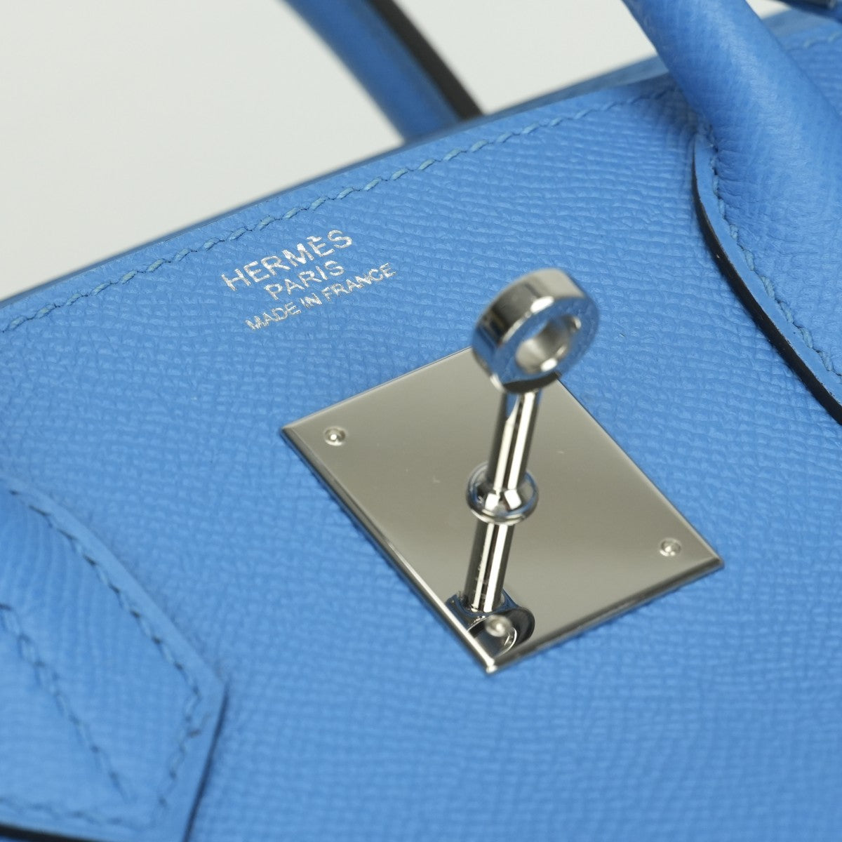 HERMES HERMES Birkin 30 Birkin 30 Bag Tote Bag Epson Blue Paradise Blue Paradise Blue Blue Silver Fittings Vaugh Epson