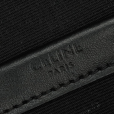 CELINE CELINE Flap Messenger Bag Shoulder Bag Triomphe Canvas Calfskin Black Silver Hardware CELINETriomphe Messenger Shoulder Bag
