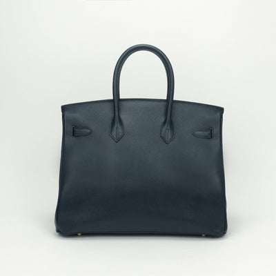 HERMES HERMES Birkin 35 Birkin 35 Bag Tote Bag Epson Navy Navy Navy Navy Navy Gold Hardware Vaugh Epson