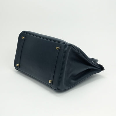 HERMES HERMES Birkin 35 Birkin 35 Bag Tote Bag Epson Navy Navy Navy Navy Navy Gold Hardware Vaugh Epson