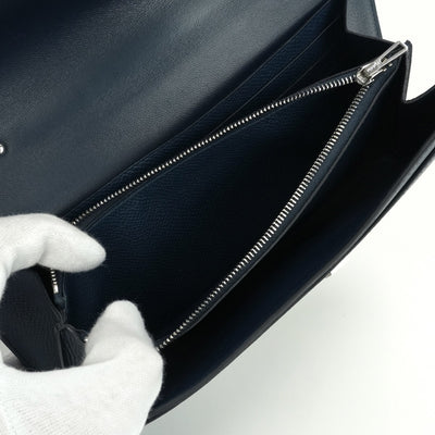エルメス HERMES コンスタンスロングトゥーゴー コンスタンスロング トゥーゴー 財布 長財布 ロングウォレット エプソン アリゲーター クロコダイル ブルードプリュス bluedeprusse ヴェールジェイド Vertjade ネイビー グリーン 紺 緑 アリゲーター金具 シルバー金具 ヴォーエプソン