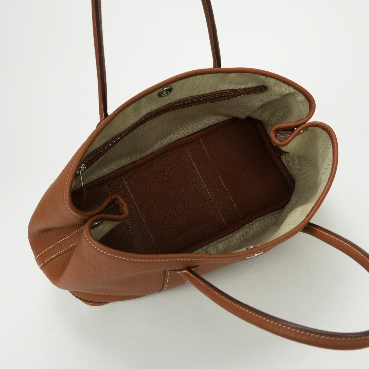 エルメス HERMES ガーデンパーティTPM ガーデンパーティ TPM ガーデンパーティ30 ガーデンパーティー バッグ トートバッグ ネゴンダ ゴールド Gold ブラウン Brown 茶 シルバー金具 ハンドバッグ