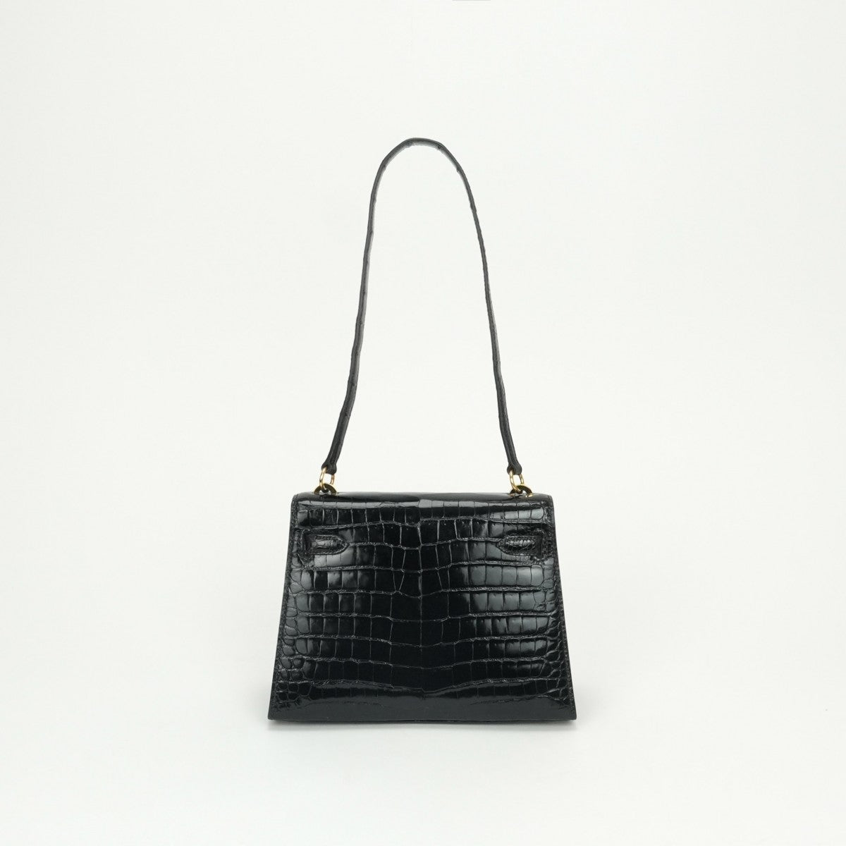 エルメス HERMES ケリー20 ミニケリー バッグ トートバッグ ショルダーバッグ ポロサス クロコダイル ノワール Noir ブラック Black 黒 ゴールド金具