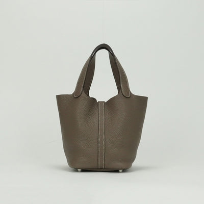 エルメス HERMES ピコタンロックPM ピコタンロック PM ピコタンPM ピコタンロック18 バッグ トートバッグ トリヨンクレマンス エトゥープ Etoupe グレー Gray シルバー金具 ハンドバッグ
