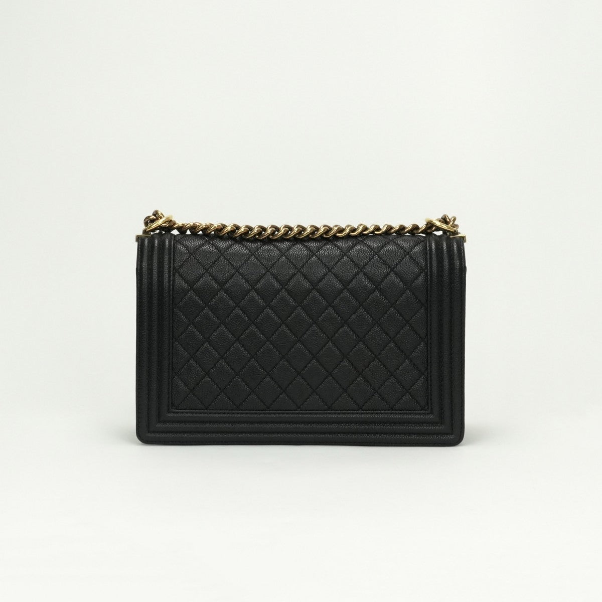 CHANEL CHANEL Boy chanel Bag Shoulder Bag Caviar Skin Black Gold Hardware Chain Shoulder Bag Double chain Coco mark
