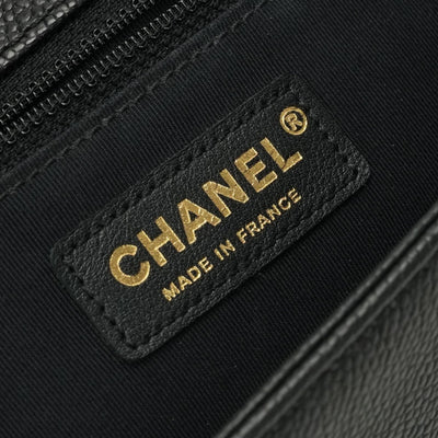 CHANEL CHANEL Boy chanel Bag Shoulder Bag Caviar Skin Black Gold Hardware Chain Shoulder Bag Double chain Coco mark