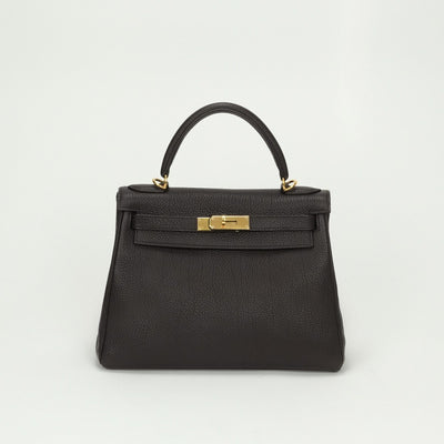 HERMES HERMES Kelly 28 Kelly 28 Bag Tote Bag Togo Havana Havane Brown Brown Gold Fittings