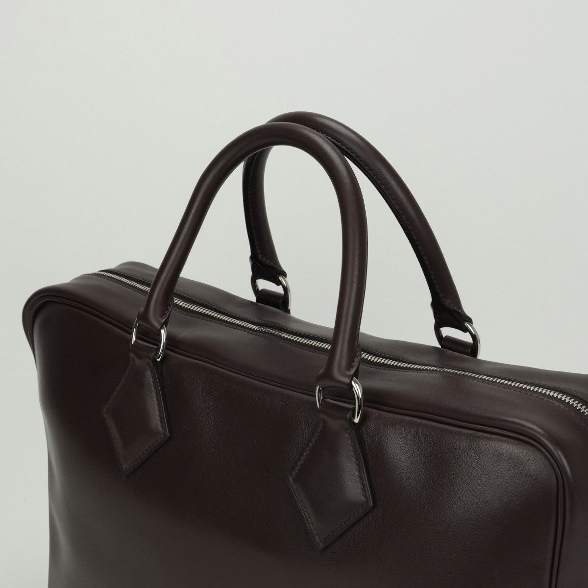 エルメス HERMES プリュム40 プリュム 40 バッグ ビジネスバッグ ブリーフケース エヴァーグレイン ブラウン brown 茶 シルバー金具