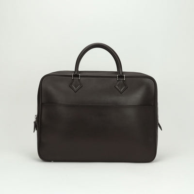 エルメス HERMES プリュムドッグ38 プリュムドッグ 38 バッグ ビジネスバッグ ブリーフケース ボックスカーフ ブラウン brown 茶 シルバー金具