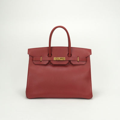 エルメス HERMES バーキン35 バーキン 35 バッグ トートバッグ アルデンヌ ルージュヴィフ　Rouge Vif レッド Red 赤 ゴールド金具 ハンドバッグ