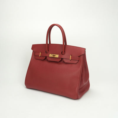 エルメス HERMES バーキン35 バーキン 35 バッグ トートバッグ アルデンヌ ルージュヴィフ　Rouge Vif レッド Red 赤 ゴールド金具 ハンドバッグ