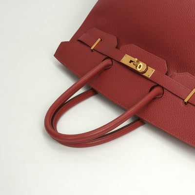 エルメス HERMES バーキン35 バーキン 35 バッグ トートバッグ アルデンヌ ルージュヴィフ　Rouge Vif レッド Red 赤 ゴールド金具 ハンドバッグ
