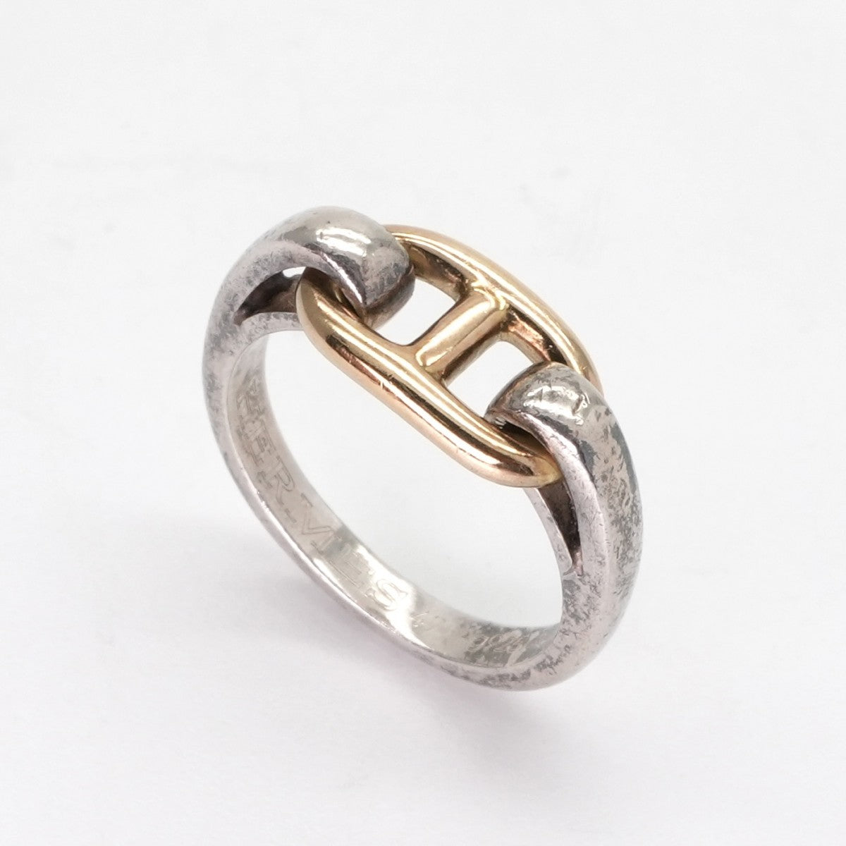 HERMES HERMES Chaine d'Ancre Ring 750/925 Silver Gold Anchene Chene