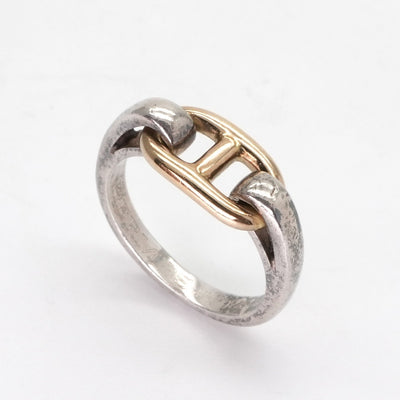 HERMES HERMES Chaine d'Ancre Ring 750/925 Silver Gold Anchene Chene