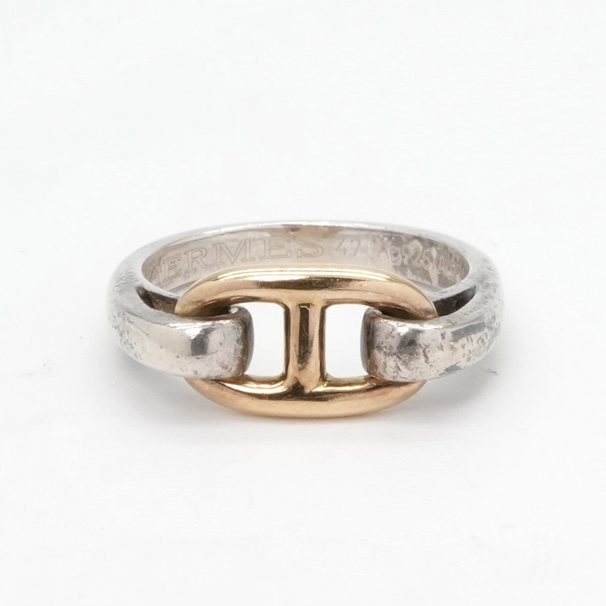 HERMES HERMES Chaine d'Ancre Ring 750/925 Silver Gold Anchene Chene