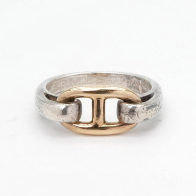 HERMES HERMES Chaine d'Ancre Ring 750/925 Silver Gold Anchene Chene