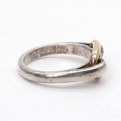 HERMES HERMES Chaine d'Ancre Ring 750/925 Silver Gold Anchene Chene