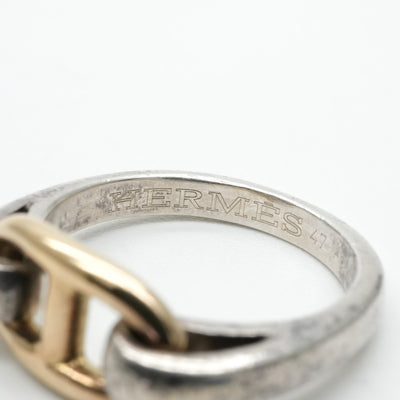 HERMES HERMES Chaine d'Ancre Ring 750/925 Silver Gold Anchene Chene