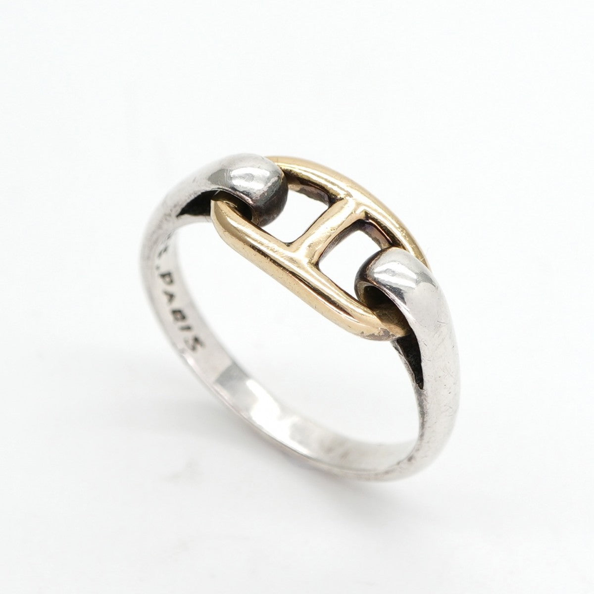 HERMES HERMES Chaine d'Ancre Ring 750/925 Silver Gold Anchene Chene