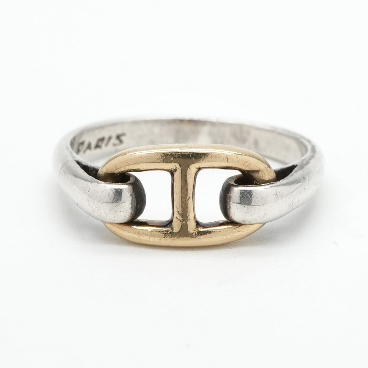 HERMES HERMES Chaine d'Ancre Ring 750/925 Silver Gold Anchene Chene