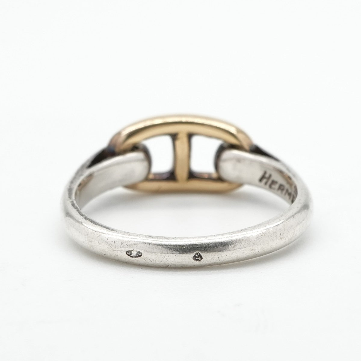 HERMES HERMES Chaine d'Ancre Ring 750/925 Silver Gold Anchene Chene