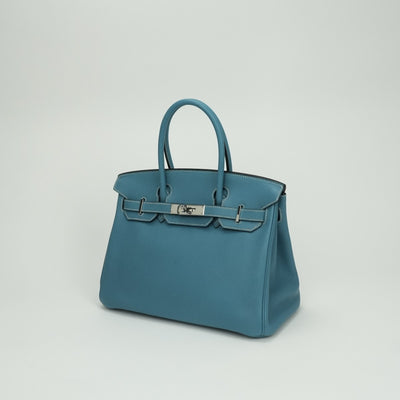 エルメス HERMES バーキン30 バーキン 30 バッグ トートバッグ トゴ ブルージーン Bluejean ブルー Blue 青 シルバー金具 ハンドバッグ