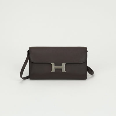 エルメス HERMES コンスタンスロングトゥーゴー コンスタンスロング トゥーゴー 財布 長財布 ロングウォレット エプソン カフェ ブラウン 茶 シルバー金具 ヴォーエプソン