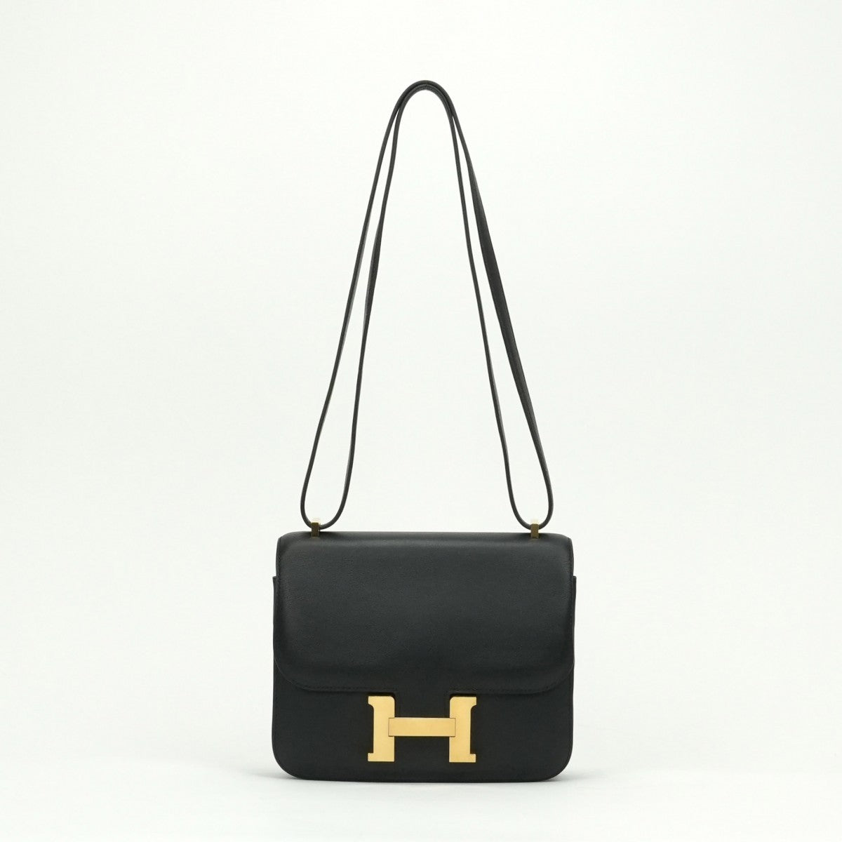 HERMES HERMES Constance 3 mini 18 Constance 3 Mini 18 Constance Mini Constance 18 Bag Shoulder Bag Swift Noir Noir Black Black Gold Hardware Vo Swift Shoulder Bag H Buckle