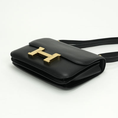 HERMES HERMES Constance 3 mini 18 Constance 3 Mini 18 Constance Mini Constance 18 Bag Shoulder Bag Swift Noir Noir Black Black Gold Hardware Vo Swift Shoulder Bag H Buckle