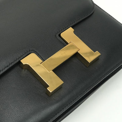 HERMES HERMES Constance 3 mini 18 Constance 3 Mini 18 Constance Mini Constance 18 Bag Shoulder Bag Swift Noir Noir Black Black Gold Hardware Vo Swift Shoulder Bag H Buckle