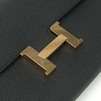 エルメス HERMES コンスタンスロングトゥーゴー コンスタンスロング トゥーゴー 財布 長財布 ロングウォレット エプソン ノワール noir ブラック Black 黒 ローズゴールド金具 ヴォーエプソン PG金具 ピンクゴールド金具