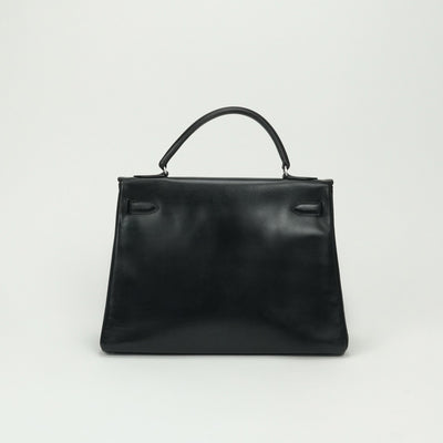 エルメス HERMES ケリー32 ケリー 32 バッグ トートバッグ ショルダーバッグ ボックスカーフ ノワール　noir ブラック Black 黒 エレクトラム金具 内縫い　シルバー金具　ゴールド金具　コンビ金具