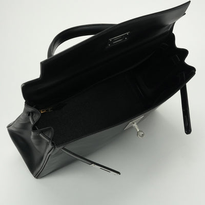 エルメス HERMES ケリー32 ケリー 32 バッグ トートバッグ ショルダーバッグ ボックスカーフ ノワール　noir ブラック Black 黒 エレクトラム金具 内縫い　シルバー金具　ゴールド金具　コンビ金具
