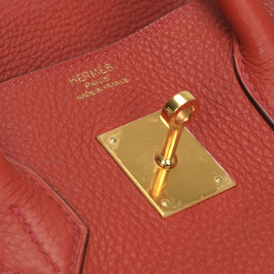 エルメス HERMES バーキン35 バーキン 35 バッグ トートバッグ トゴ ブーゲンビリア　Bougainvillea レッド Red 赤 ゴールド金具 ハンドバッグ