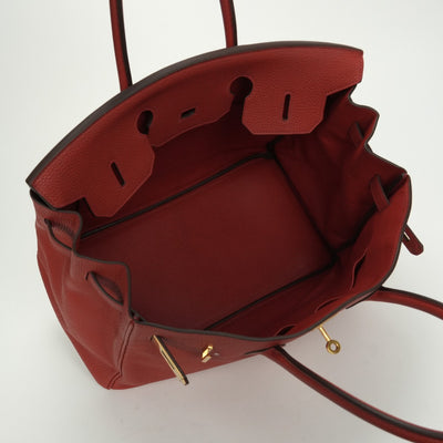 エルメス HERMES バーキン35 バーキン 35 バッグ トートバッグ トゴ ブーゲンビリア　Bougainvillea レッド Red 赤 ゴールド金具 ハンドバッグ
