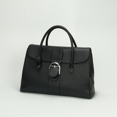 DELVAUX DELVAUX Brillon GM Brillon GM Bag, tote bag, shoulder bag, leather, black, black, silver fittings, handbag, 2-way bag