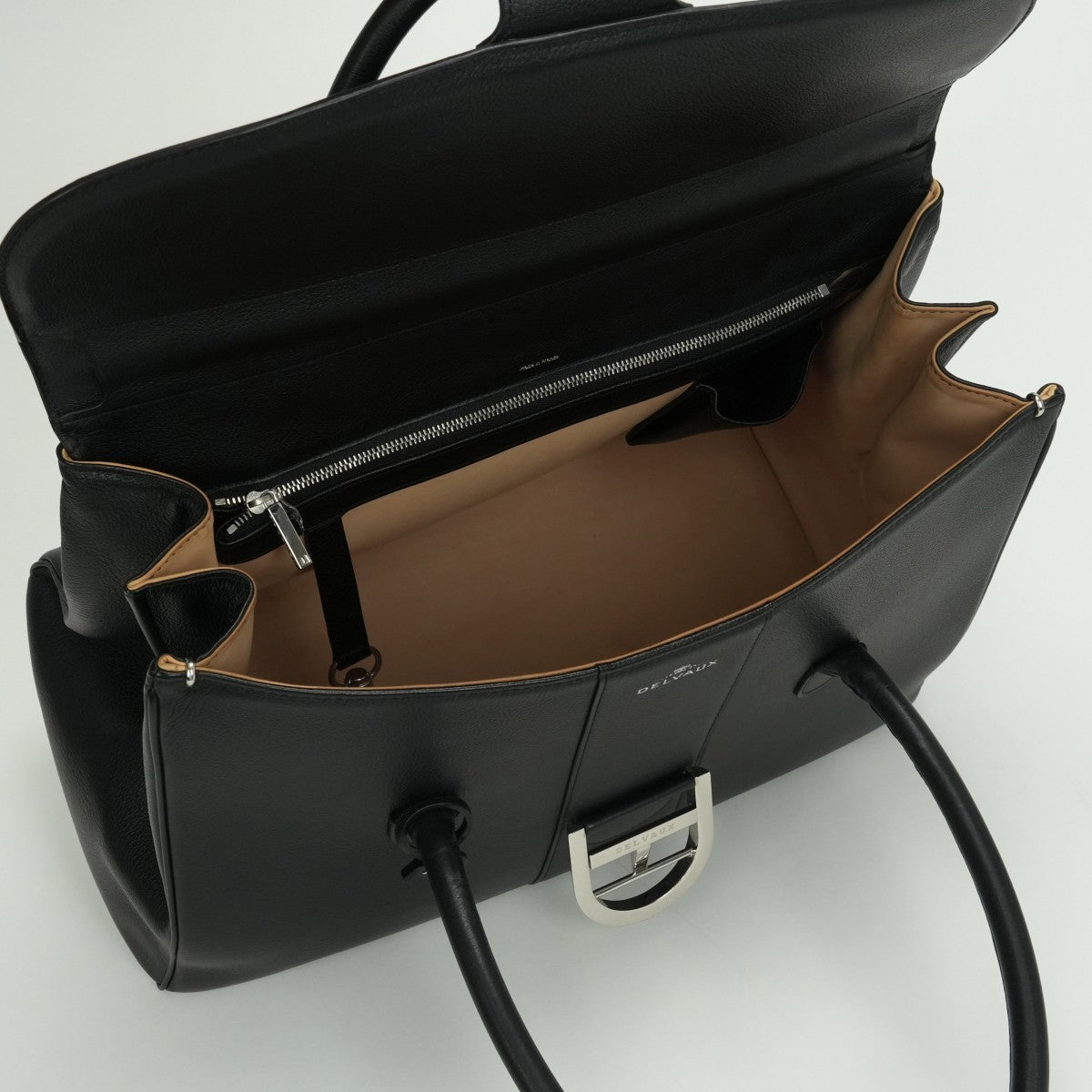 DELVAUX DELVAUX Brillon GM Brillon GM Bag, tote bag, shoulder bag, leather, black, black, silver fittings, handbag, 2-way bag